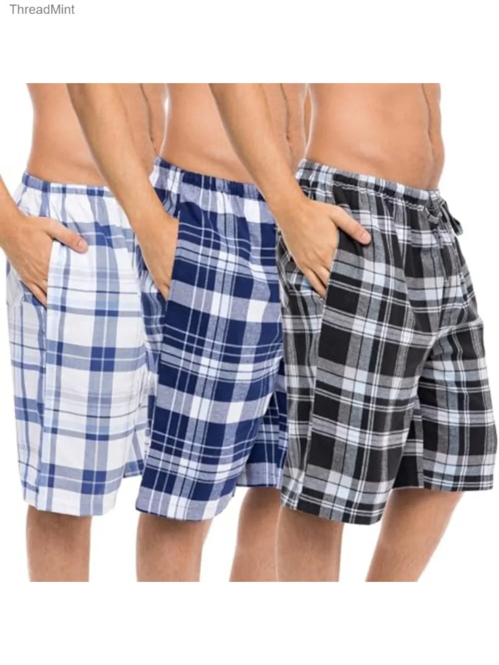 Men's Cotton Cargo Sleep Shorts 3-Pack Lounge Pajama Bottoms